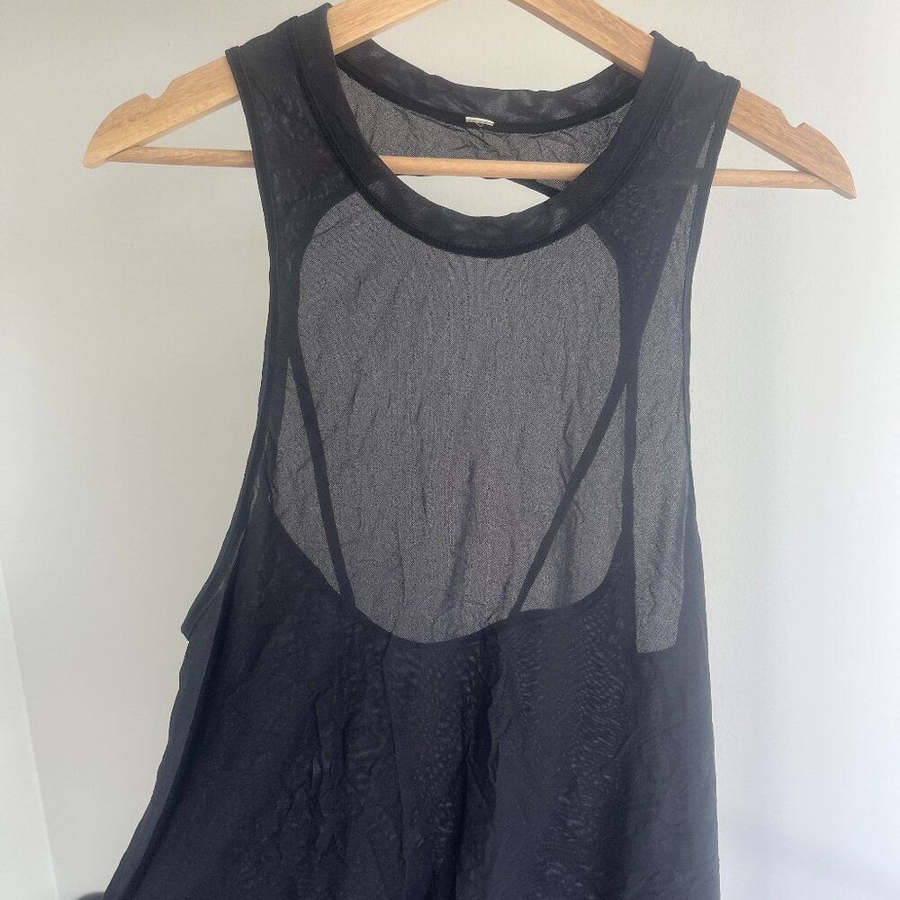 Black Lululemon Open Back Workout Shirt